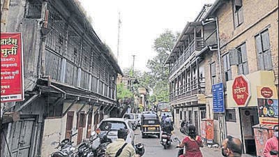 Pune, India - Sept. 20, 2021: Old wadas at Kasba peth area in Pune, India, on Monday, September 20, 2021. (Photo by Rahul Raut/HT PHOTO)