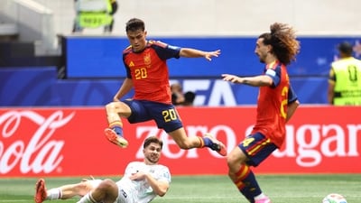 Pedri and Cucurella for Spain. (REUTERS)