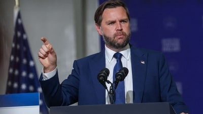 US Vice President JD Vance speaks at the 128th Air Refueling Wing Hangar on July 08, 2026 in Milwaukee, Wisconsin. (AFP) US Vice President JD Vance speaks at the 128th Air Refueling Wing Hangar on July 08, 2026 in Milwaukee, Wisconsin. (AFP)