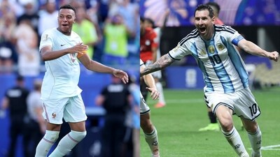 Kylian Mbappe for France and Lionel Messi for Argentina. (AFP) Kylian Mbappe for France and Lionel Messi for Argentina. (AFP)