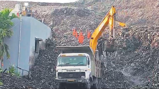 Pune, Jul 10 (ANI): Earth movers deployed at the building collapse incident site in the Moshi area of Pimpri Chinchwad, in Pune on Friday. (ANI Video Grab) (ANI Video Grab)