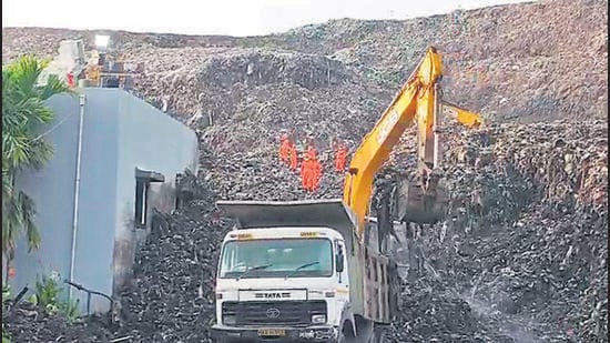 Pune, Jul 10 (ANI): Earth movers deployed at the building collapse incident site in the Moshi area of Pimpri Chinchwad, in Pune on Friday. (ANI Video Grab) (ANI Video Grab)