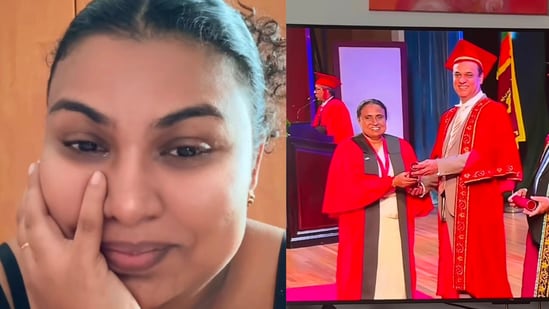 A daughter celebrates her mother's graduation at 56. (Instagram/@double_n_karu)