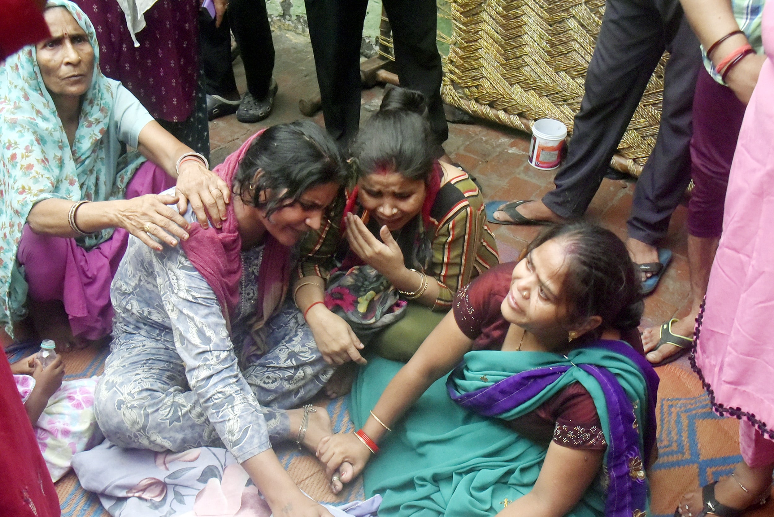 Ghaziabad: The family of a three-year-old girl raised protests after she died due to drowning in a heavily waterlogged street near to her house at Sarvodaya Nagar, Vijay Nagar (Sakib Ali/Hindustan Times)