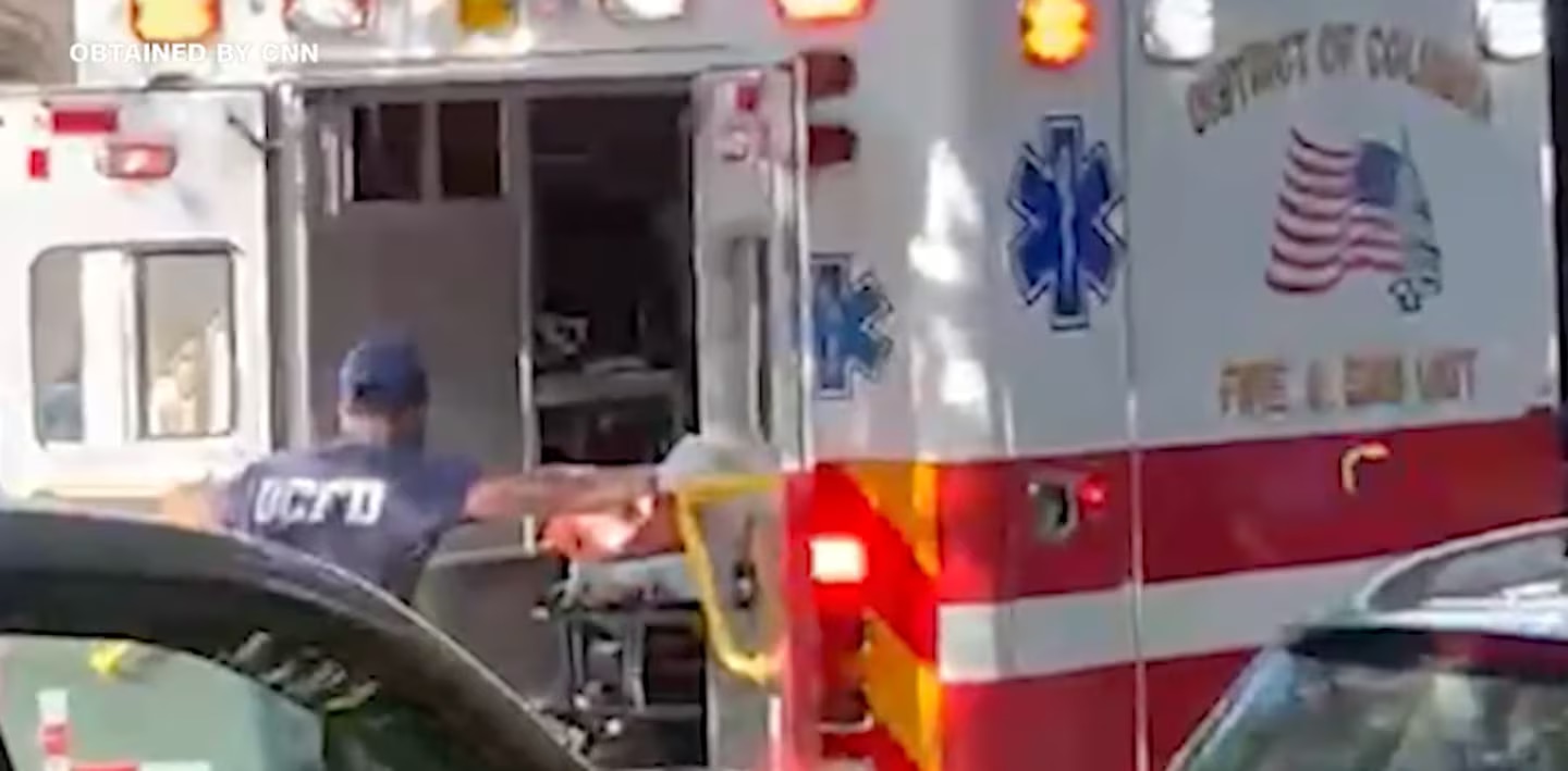 The video capturing the emergency responders was recorded outside Mitch McConnell's residence at approximately 8:30 a.m. on June 14. The video capturing the emergency responders was recorded outside Mitch McConnell's residence at approximately 8:30 a.m. on June 14.