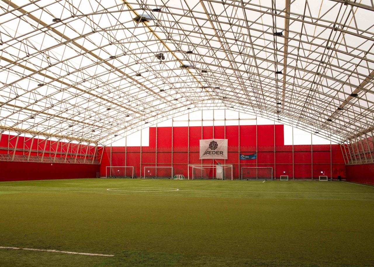 A view of the local covered stadium ‘Jaerhallen’ in Bryne. A view of the local covered stadium ‘Jaerhallen’ in Bryne.