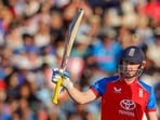 IND vs ENG LIVE Score, 5th T20I: Harry Brook celebrates his half-century.
