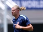 Erling Haaland attends a Norway training session ahead of the FIFA World Cup 2026 quarter-final match in Miami, Florida, on July 10, 2026.