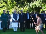 PM Modi receives a tradtional welcome in New Zealand's Auckland.