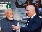 Prime Minister Narendra Modi with New Zealand Prime Minister Christopher Luxon during the India-New Zealand Business Event, in Auckland.