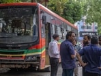 The BEST bus ploughed into at least 14 vehicles, including nine autorickshaws, four private cars and a goods tempo, before coming to a halt. (Satish Bate/Hindustan Times)