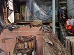 The incident occurred around 3:30pm at Madras Chawl, near Missionary Church in the Brahmand area of Thane (Praful Gangurde/HT Photo)