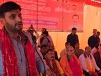 UP BJP vice-president Neeraj Singh addressing an event held to mark defence minister Rajnath Singh’s birthday in Lucknow (Sourced)