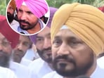 Congress leaders Sukhjinder Singh and Charanjit Channi speaking after a meeting with the party's central emissary Bhupesh Baghel in Chandigarh where their opposition to Raja Warring (inset) as state unit chief was apparently discussed.