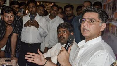 Congress leader Sachin Pilot at a press conference in Agra on Saturday. (PTI PHOTO) Congress leader Sachin Pilot at a press conference in Agra on Saturday. (PTI PHOTO)
