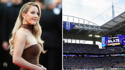 Ellie Goulding is set to perform at Hard Rock Stadium in front of a crowd of nearly 65,000 spectators during England vs Norway. (L - Instagram ; R - Getty Images via AFP) Ellie Goulding is set to perform at Hard Rock Stadium in front of a crowd of nearly 65,000 spectators during England vs Norway. (L - Instagram ; R - Getty Images via AFP)