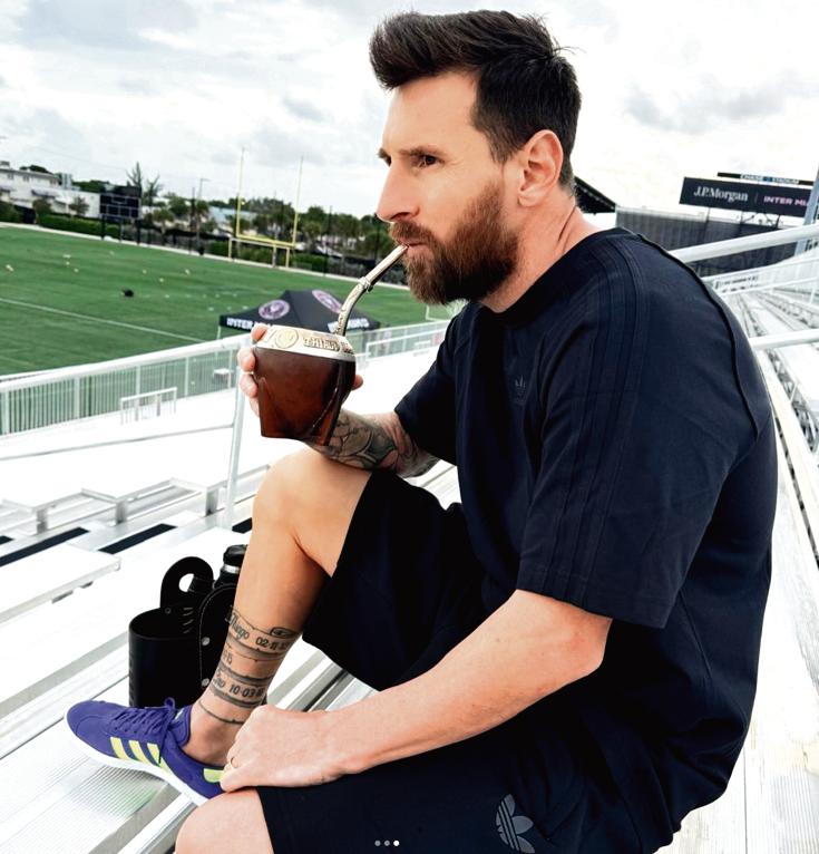 Argentina's star Lionel Messi swears by the yerba mate drink. Argentina's star Lionel Messi swears by the yerba mate drink.