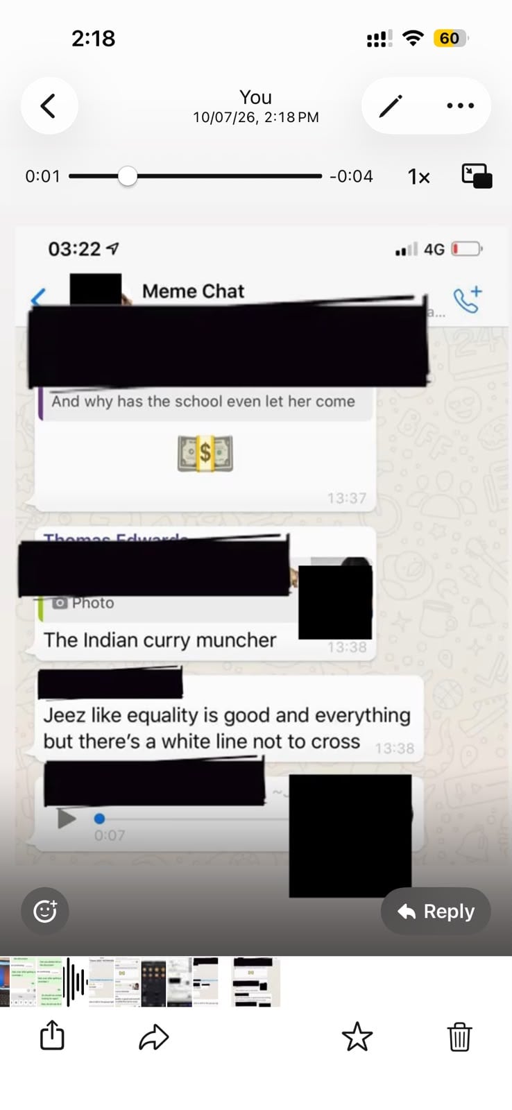 A screenshot of a WhatsApp chat shared by the Oswal sisters. (Vasundhara and Ridi Oswal) A screenshot of a WhatsApp chat shared by the Oswal sisters. (Vasundhara and Ridi Oswal)