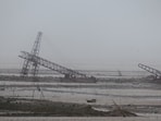 Typhoon Bavi weakens to the level of a severe tropical storm after making landfall in Zhejiang on Sunday morning