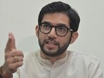 Mumbai, India - Oct 28, 2023 : Shivsena ( Uddhav Balasaheb Thackeray ) leader Aditya Thackeray interacts with Media at Matoshree, Bandra, in Mumbai, India, Saturday, Oct 28, 2023. (Photo by Vijay Bate/HT Photo)