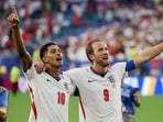 Jude Bellingham and Harry Kane after winning the match against England.