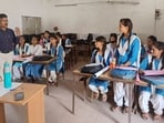 Students studying at a government secondary school in Prayagraj (File)