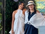 Priyanka Chopra poses with Lara Dutta at Wimbledon.