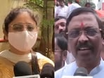 Vinayak Raut (right) denied the allegations and said divorce proceedings are already underway between his son Gitesh and Girija (left).
