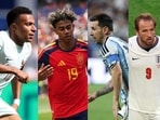 Kylian Mbappe, Lamine Yamal, Lionel Messi, and Harry Kane.
