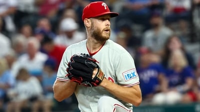 Philadelphia Phillies starting pitcher Zack Wheeler is away from the game due to a blood clot in 'upper right extremity'. (IMAGN IMAGES via Reuters Connect)