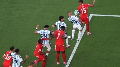 Alexis Mac Allister opened the scoring for Argentina in the 10th minute of the match. (Getty Images via AFP) Alexis Mac Allister opened the scoring for Argentina in the 10th minute of the match. (Getty Images via AFP)