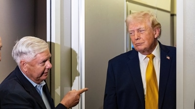 Lindsey Graham with President Donald Trump in January 2026. (Alex Brandon/AP File Photo)