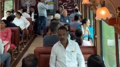 The Deccan Queen is regarded as the only train in India that offers passengers a dedicated dining car where they can sit and enjoy freshly prepared meals in a restaurant-like ambience while the train is in motion. (HT PHOTO) The Deccan Queen is regarded as the only train in India that offers passengers a dedicated dining car where they can sit and enjoy freshly prepared meals in a restaurant-like ambience while the train is in motion. (HT PHOTO)