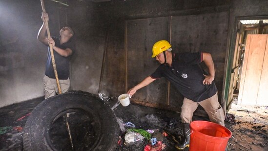 Two persons were arrested for allegedly torching six houses belonging to the Meitei community in Manipur's Kanto Sabal village (PTI)