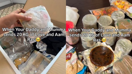 A woman in Canada unboxed a heartfelt parcel from her parents in India. (Instagram/@_himani_mistry)