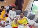 A viral video shows puja rituals being performed inside a moving train. 