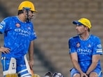 Chennai Super Kings parted ways with long-serving head coach Stephen Fleming following open and honest discussions with the management of the five-time IPL champions, Monday, July 13, 2026. Fleming is seen interacting with former Chennai Super Kings captain MS Dhoni, in Chennai, in this file photo dated Thursday, April 10, 2025. (PTI Photo/R Senthil Kumar)(PTI07_13_2026_000084B) (PTI)