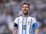Lionel Messi looks on during the FIFA World Cup 2026 Quarter Final match between Argentina and Switzerland at Kansas City Stadium