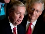 Sen. Lindsey Graham, R-S.C., flanked by Senate Majority Leader Mitch McConnell, R-Ky., right, speaks to reporters at the Capitol in Washington, Sept. 26, 2017. (AP Photo/Andrew Harnik, File)