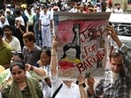 Trinamool Chhatra Parishad (TMCP), Trinamool Youth Congress supporters took out a protest rally against recent rape and murder of a 12 year old girl in Baruipur from Ballygung to Hazra in Kolkata.