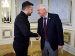 Lindsey Graham death: The photo shows Ukraine's President Volodymyr Zelensky (L) welcoming US Senator Lindsey Graham prior their talks in Kyiv. Republican Senator Lindsey Graham of South Carolina, a key ally of US President Donald Trump, died on July 11, 2026, at the age of 71.(AFP)