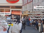People queue outside Haldiram's first London store.(Instagram/@views.we.explore)