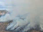 A view of the Elephant Fire that is still burning. 