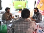 Jani Master and Shekar Master with Chiranjeevi.