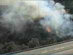 Millcreek fire as seen from the highway. 