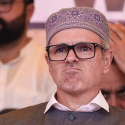 Jammu and Kashmir CM Omar Abdullah at a rally titled 'Delhi Chalo! We Want Our Statehood'.
