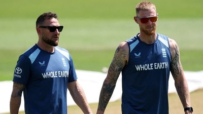 Brendon McCullum and Ben Stokes during practice. (Action Images via Reuters)