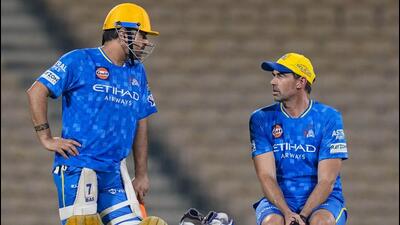 Chennai Super Kings parted ways with long-serving head coach Stephen Fleming following open and honest discussions with the management of the five-time IPL champions, Monday, July 13, 2026. Fleming is seen interacting with former Chennai Super Kings captain MS Dhoni, in Chennai, in this file photo dated Thursday, April 10, 2025. (PTI Photo/R Senthil Kumar)(PTI07_13_2026_000084B) (PTI) Chennai Super Kings parted ways with long-serving head coach Stephen Fleming following open and honest discussions with the management of the five-time IPL champions, Monday, July 13, 2026. Fleming is seen interacting with former Chennai Super Kings captain MS Dhoni, in Chennai, in this file photo dated Thursday, April 10, 2025. (PTI Photo/R Senthil Kumar)(PTI07_13_2026_000084B) (PTI)