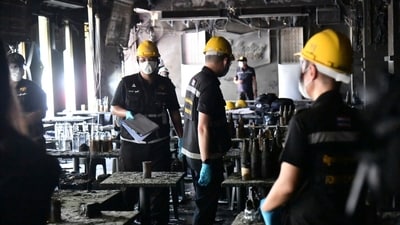 A deadly pub fire claimed 27 lives in Bangkok, Thailand on Sunday (AP) A deadly pub fire claimed 27 lives in Bangkok, Thailand on Sunday (AP)