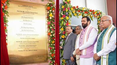 The Chief Justice said the new infrastructure will improve access to justice as litigation rises with the city’s rapid economic growth. (Parveen Kumar/HT) The Chief Justice said the new infrastructure will improve access to justice as litigation rises with the city’s rapid economic growth. (Parveen Kumar/HT)
